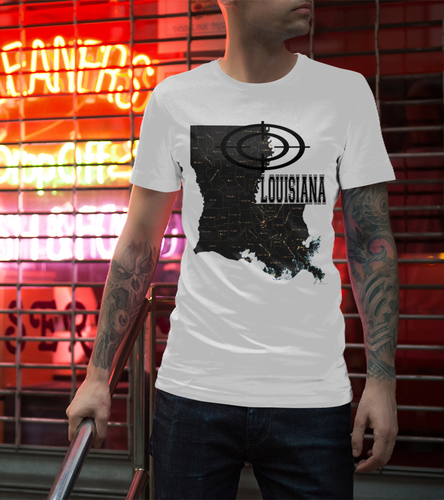Louisiana Map Overlay Urban Classic T-Shirt