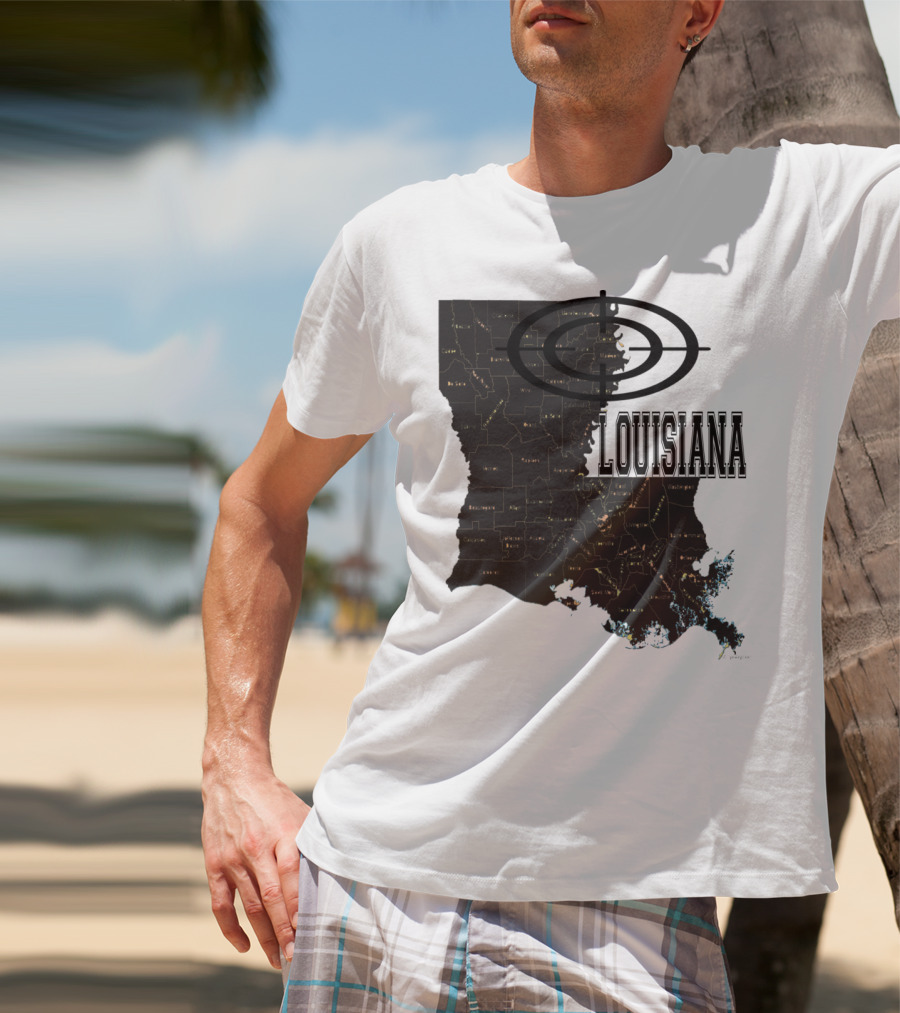Louisiana Map Overlay Urban Classic T-Shirt