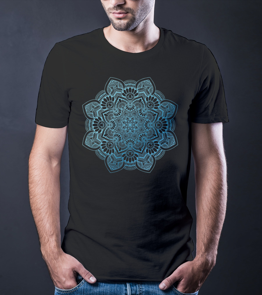 Mandala Flower Classic Blue T-Shirt