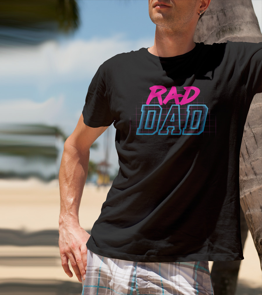 Rad Dad Retro 1980s Neon Vibes T-Shirt