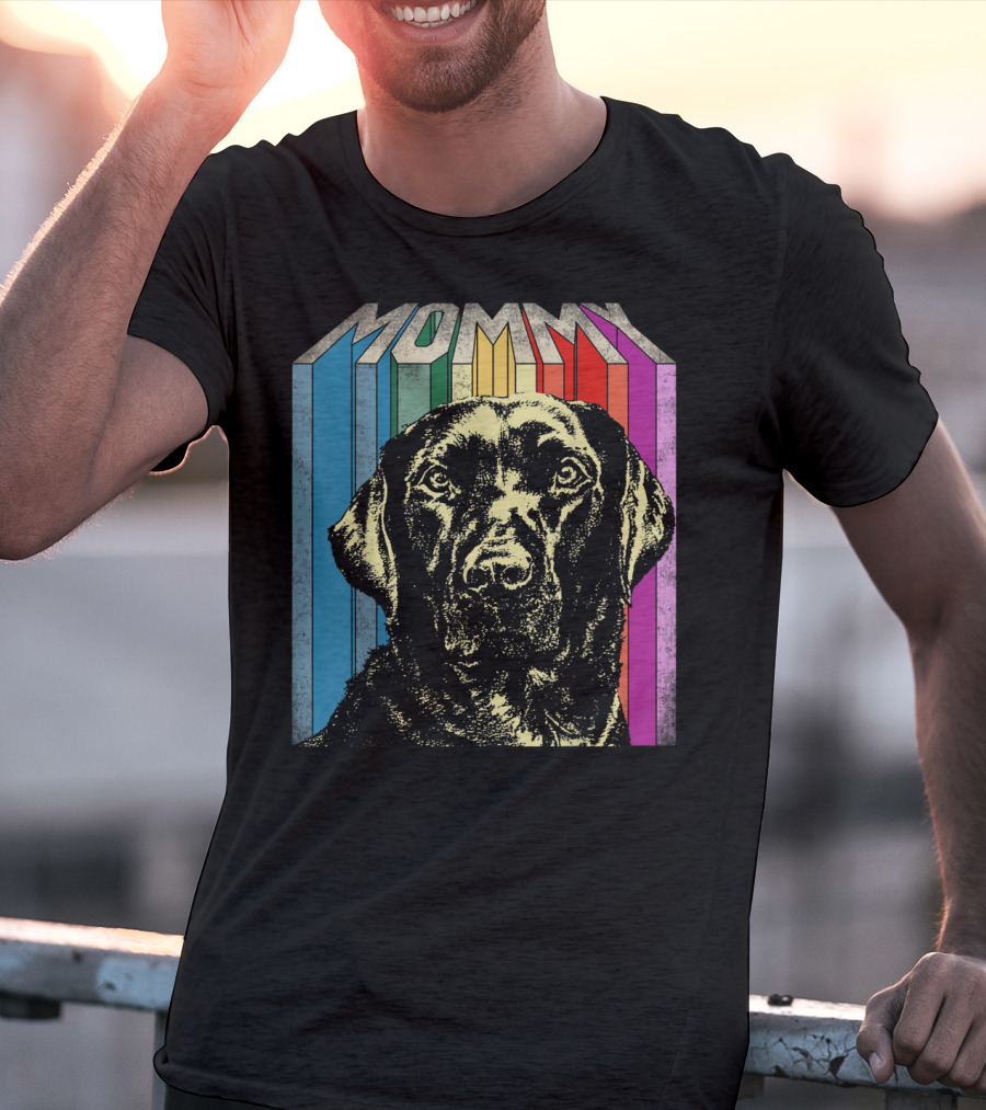 Mommy Labrador Colorful Retro T-Shirt