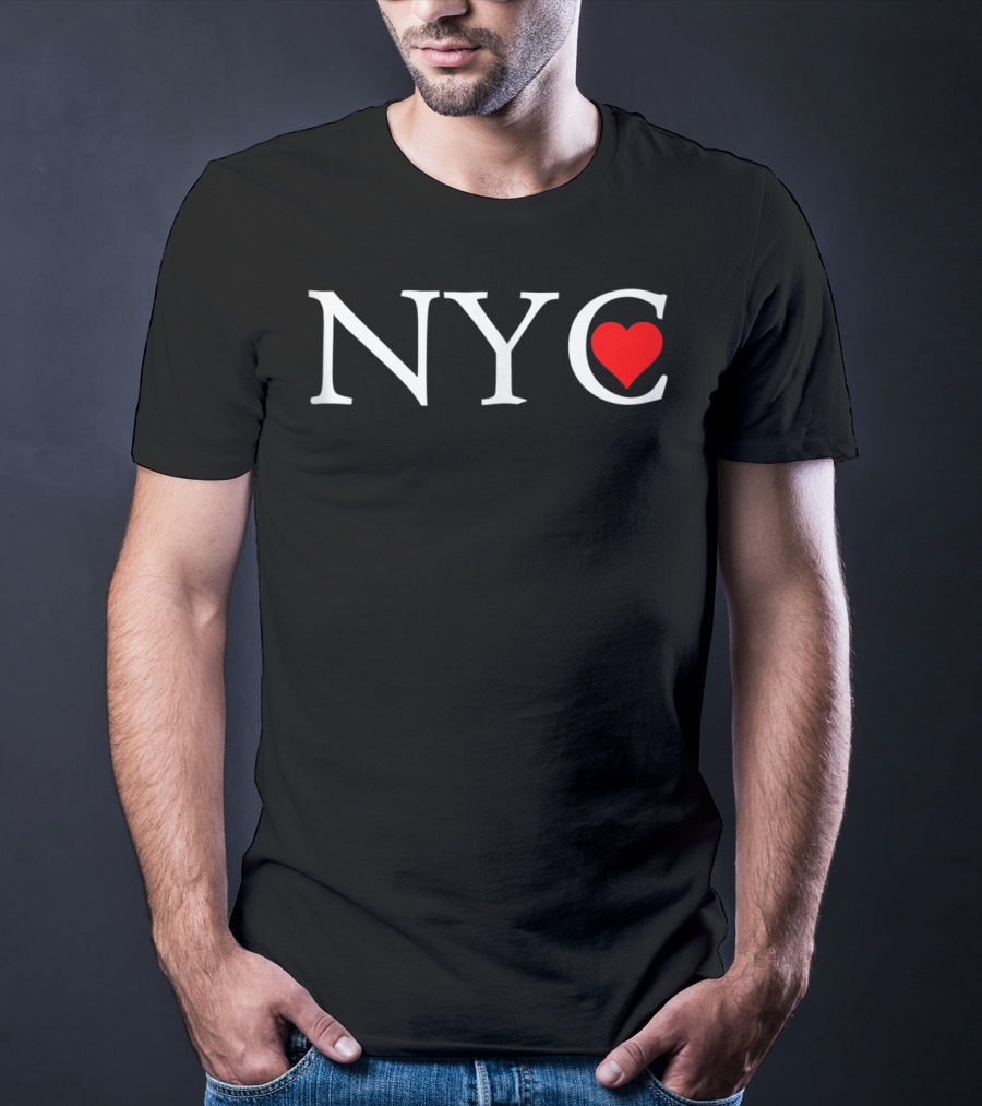 NYC Classic Red Heart Trendy New York CP T-Shirt