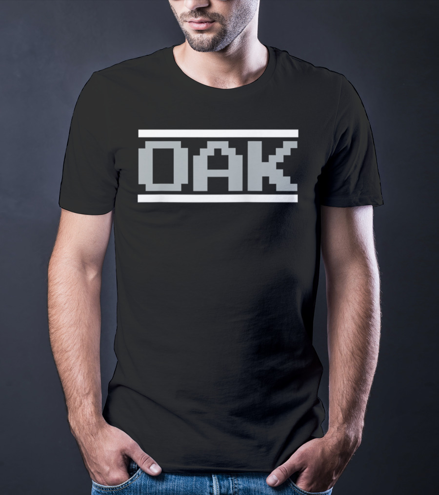 Oakland Football Classic Video Game Font OAK T-Shirt