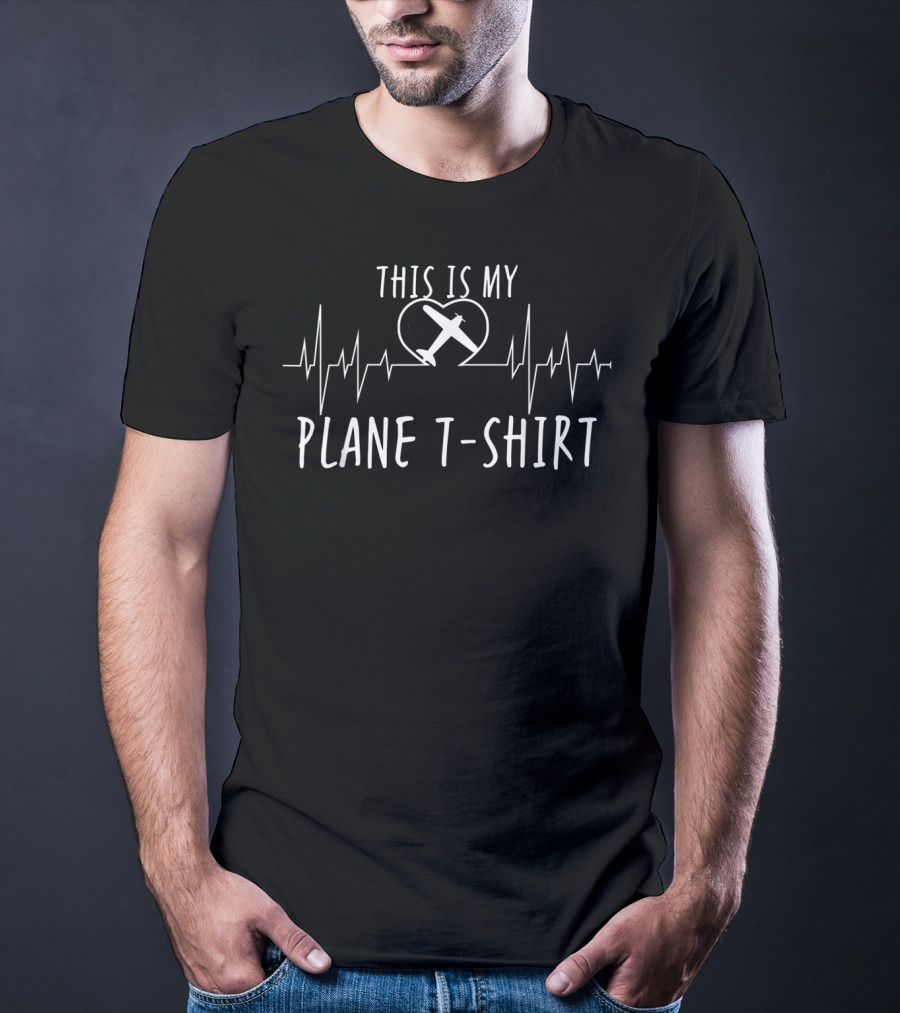 This Is My Plane T-Shirt Heartbeat Pilot Airplane Classic Flying T-Shirt