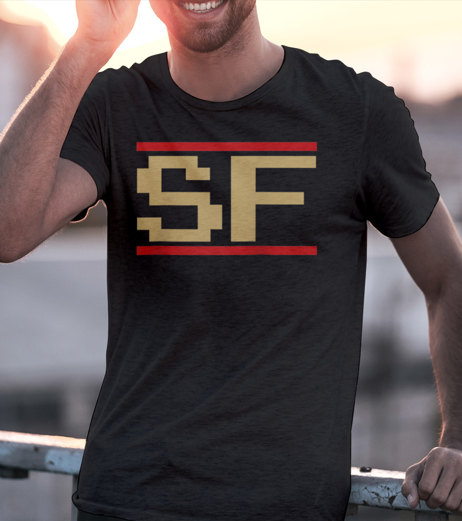 San Francisco SF Classic Football Video Game Font MK T-Shirt