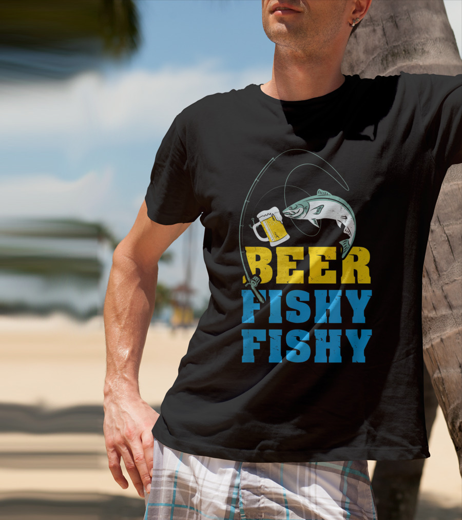 Beer Fishy Fishy Funny Drinking And Fishing Rod Fish Beer Mug T-Shirt