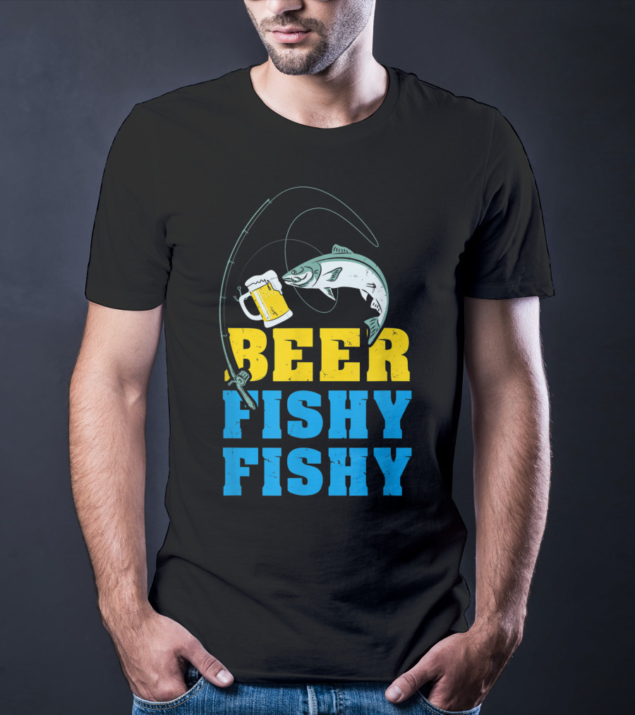 Beer Fishy Fishy Funny Drinking And Fishing Rod Fish Beer Mug T-Shirt