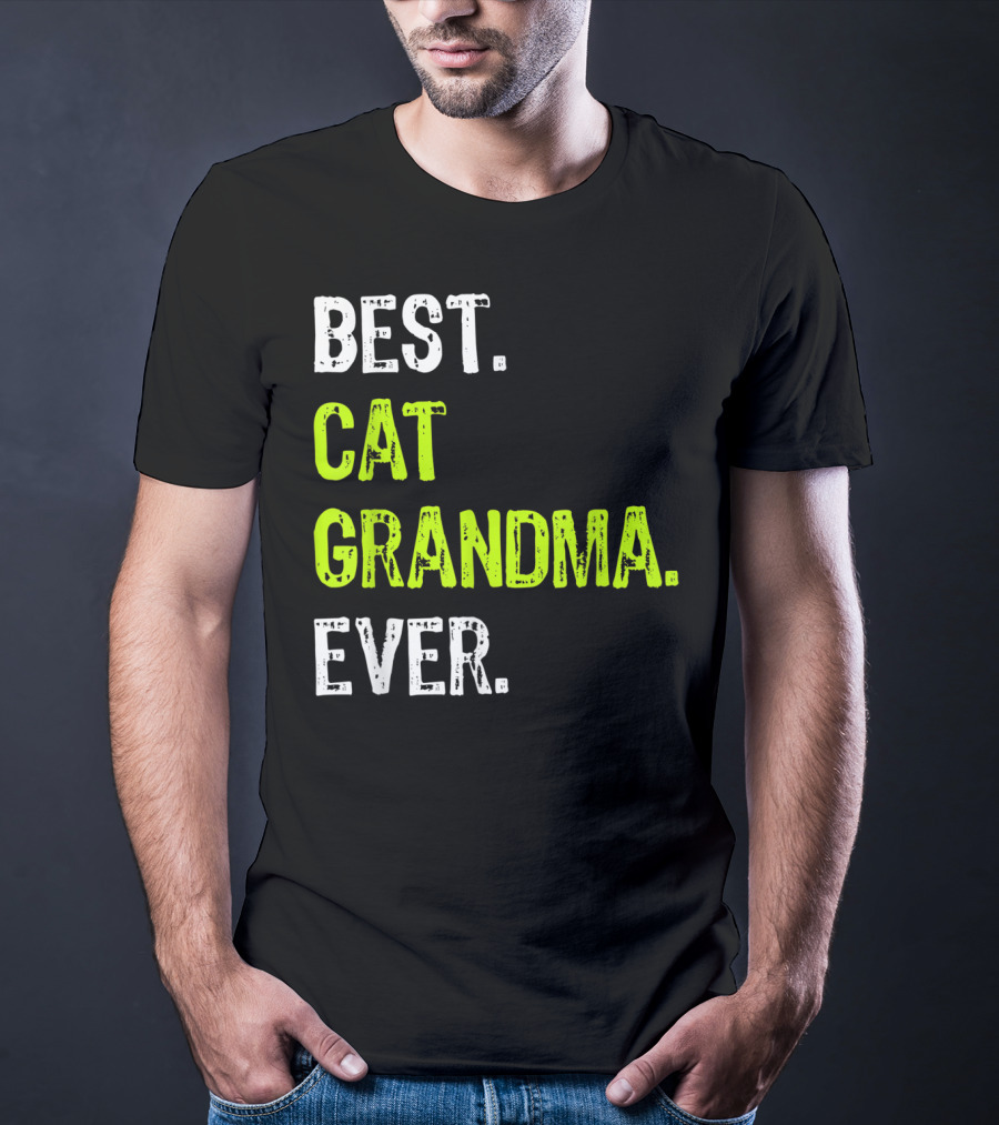 Best Cat Grandma Ever Retro Funny Grandmother T-Shirt