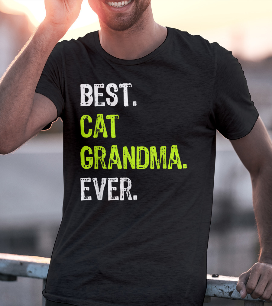 Best Cat Grandma Ever Retro Funny Grandmother T-Shirt