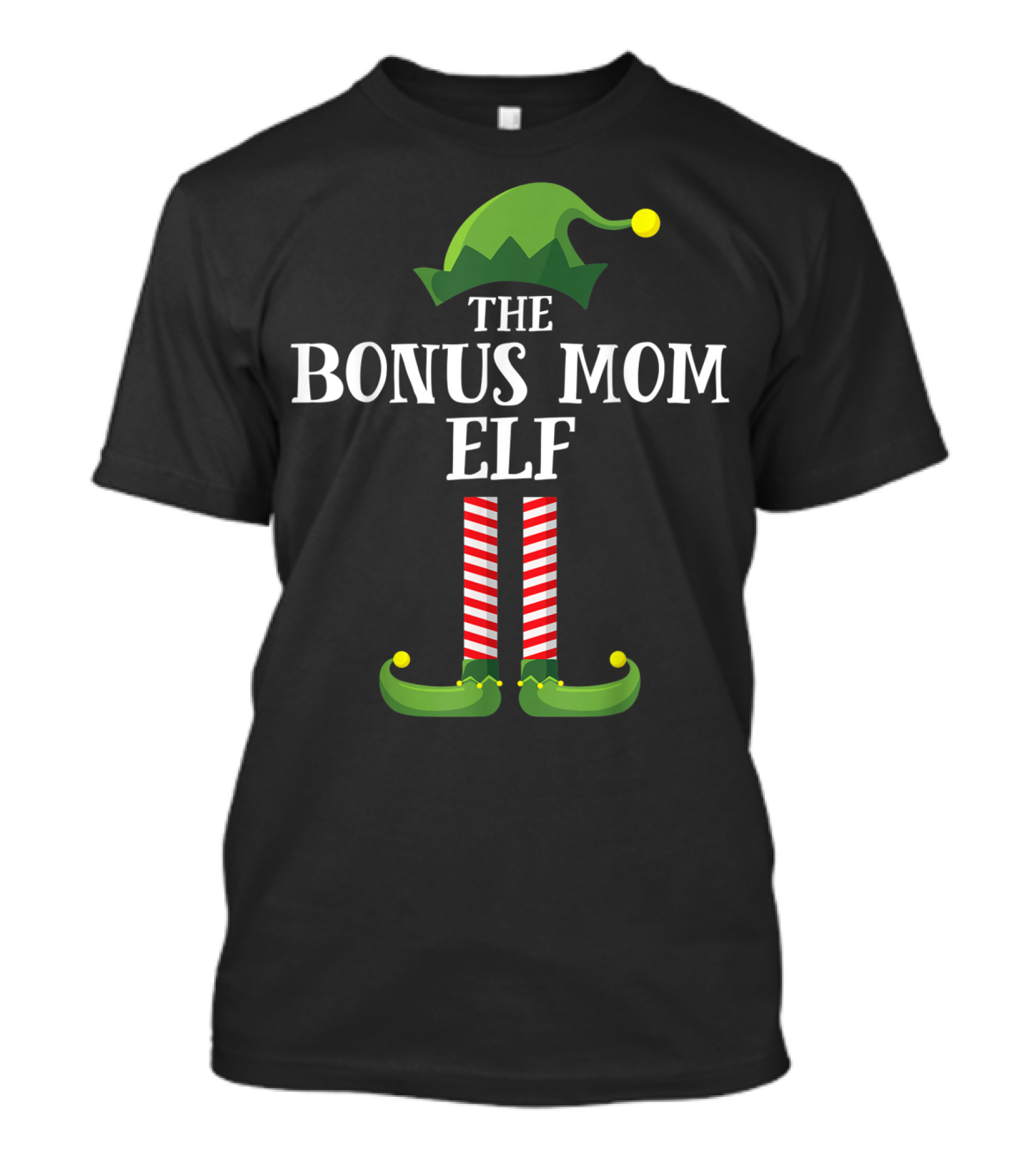 Festive Bonus Mom Elf Christmas Family Matching T-Shirt