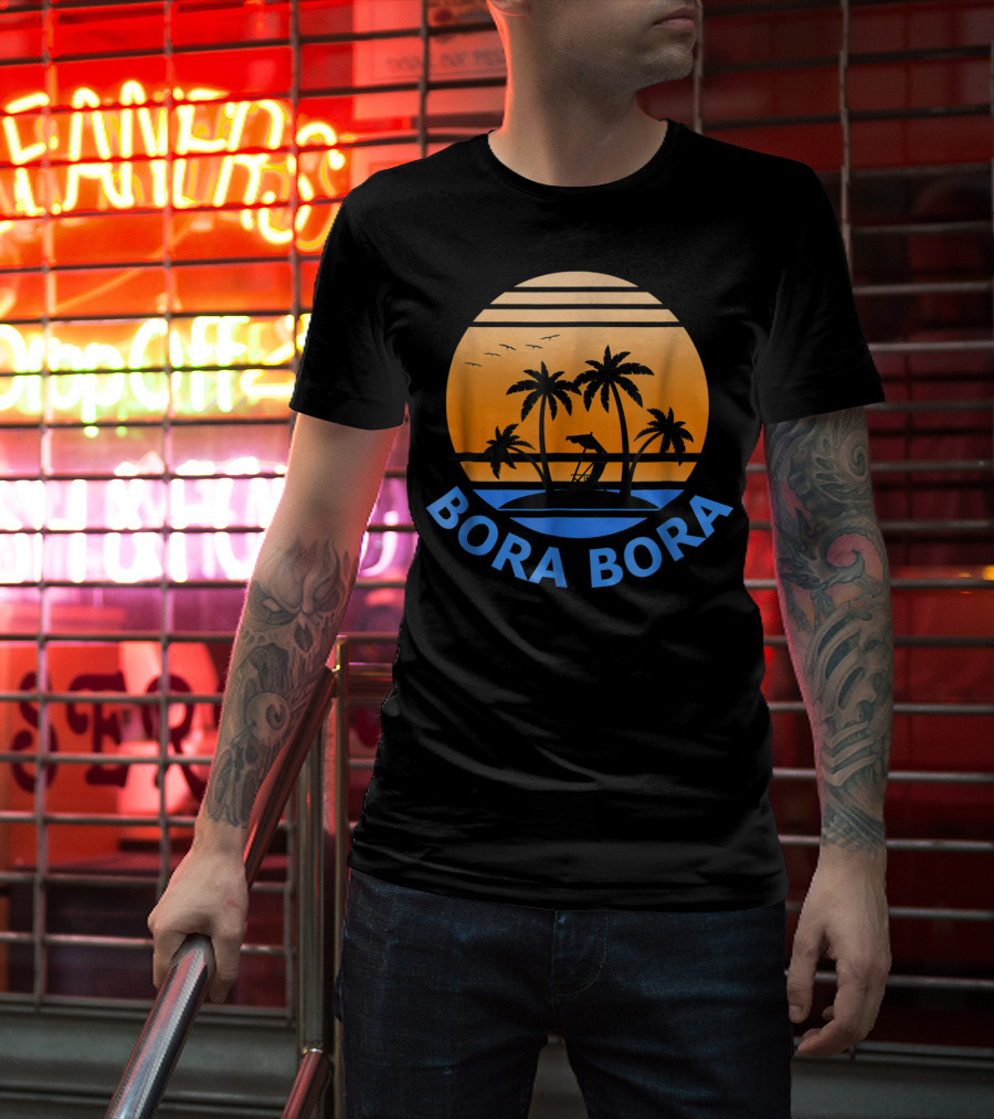 Bora Bora Paradise Island Sunset Vacation T-Shirt