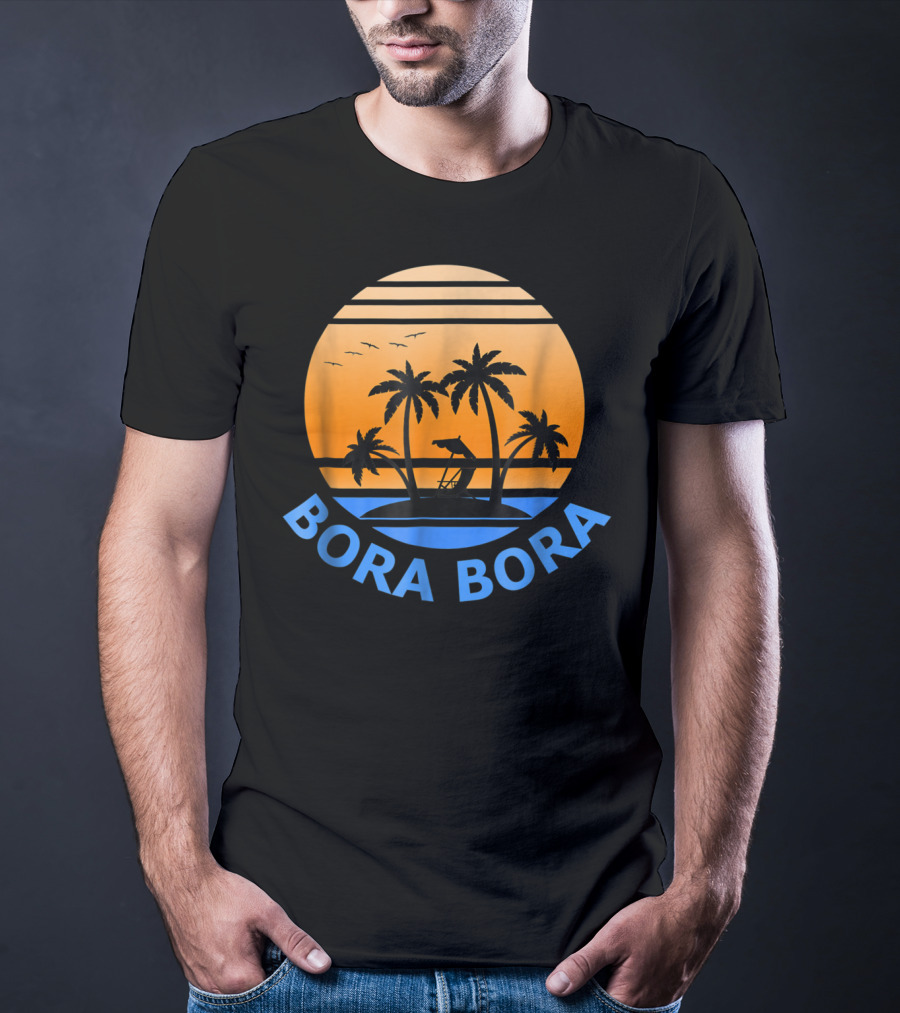 Bora Bora Paradise Island Sunset Vacation T-Shirt
