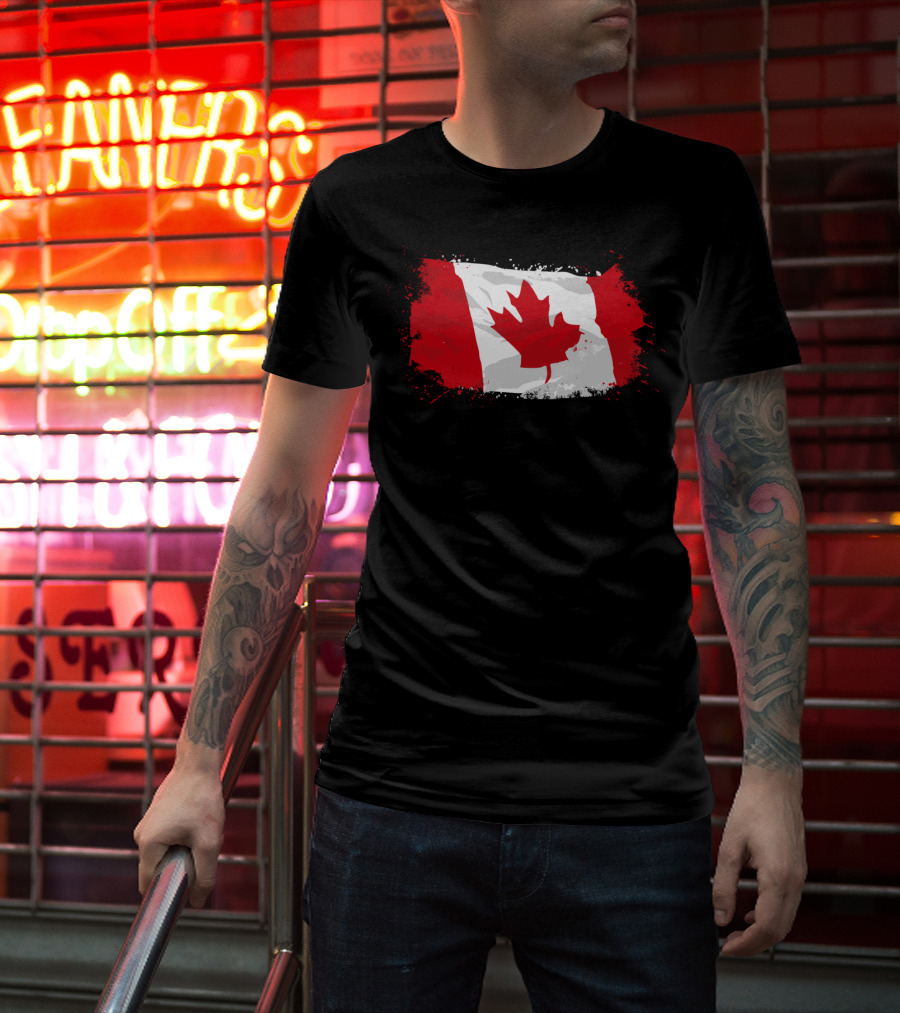 Canada Flag Iconic Maple Leaf Ensign Banner T-Shirt