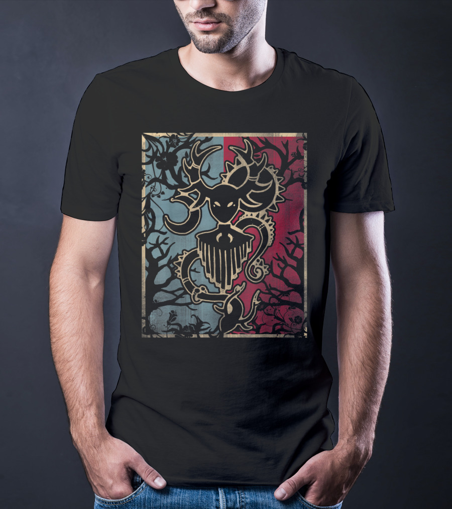 Cernunnos Horned God Celtic Pagan Mythology Symbol On Dual-Tone Background T-Shirt