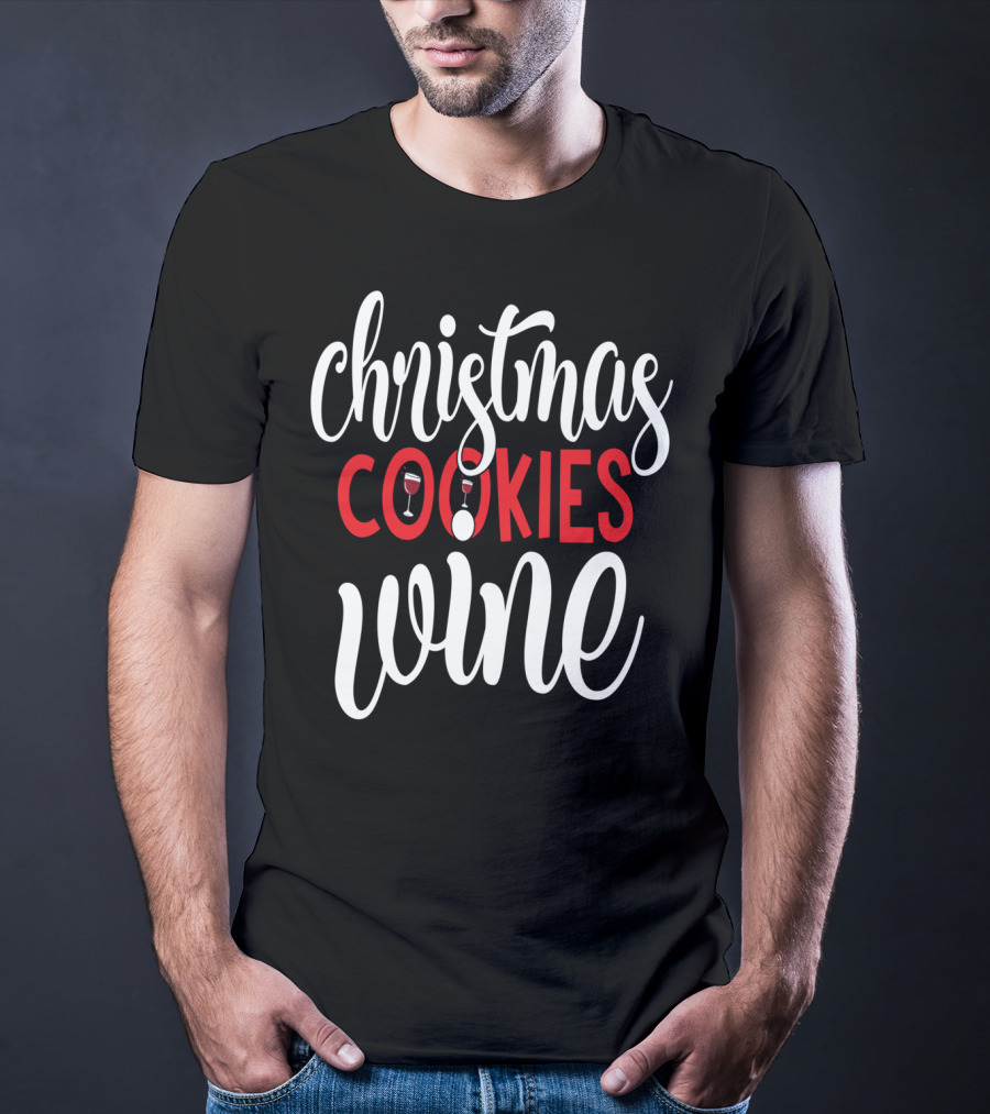 Christmas Cookies Wine Glass Holiday T-Shirt