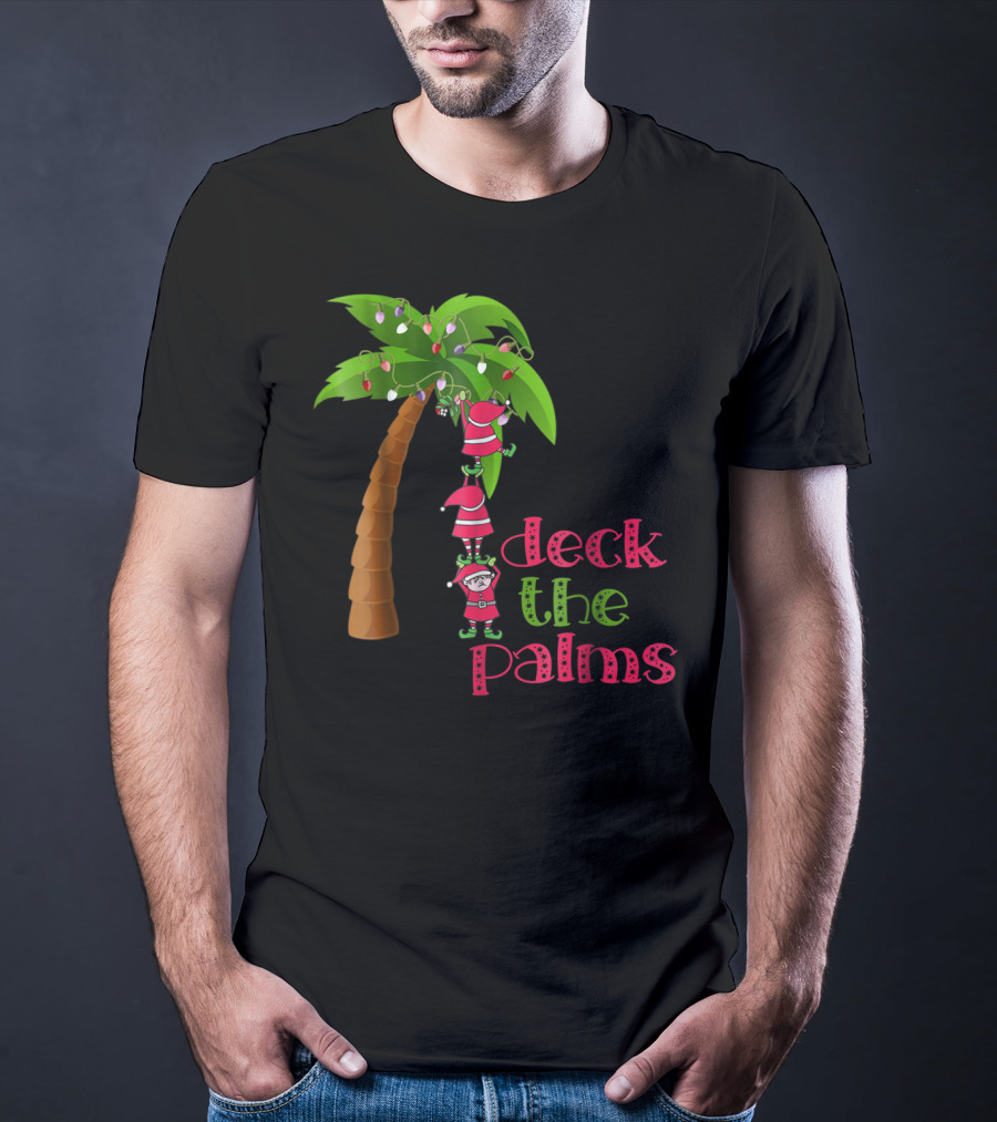 Deck The Palms Christmas In July Beach Cruise T-Shirt