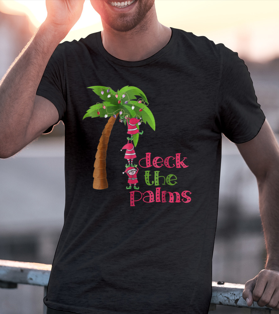 Deck The Palms Christmas In July Beach Cruise T-Shirt