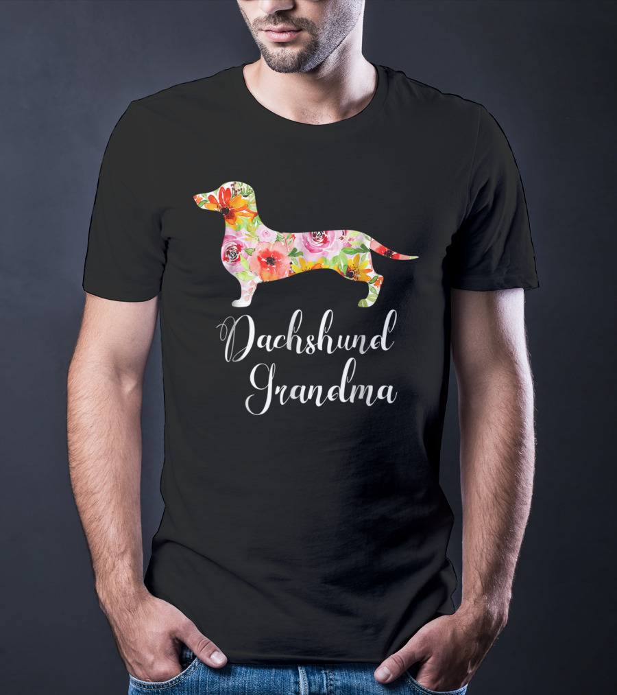 Dachshund Grandma Floral Dog Lover's Funny T-Shirt