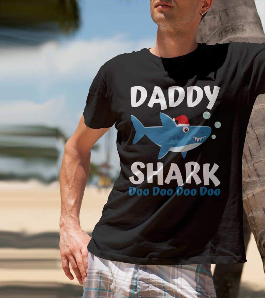 Daddy Shark Doo Doo Doo Doo Christmas Family Shark T-Shirt
