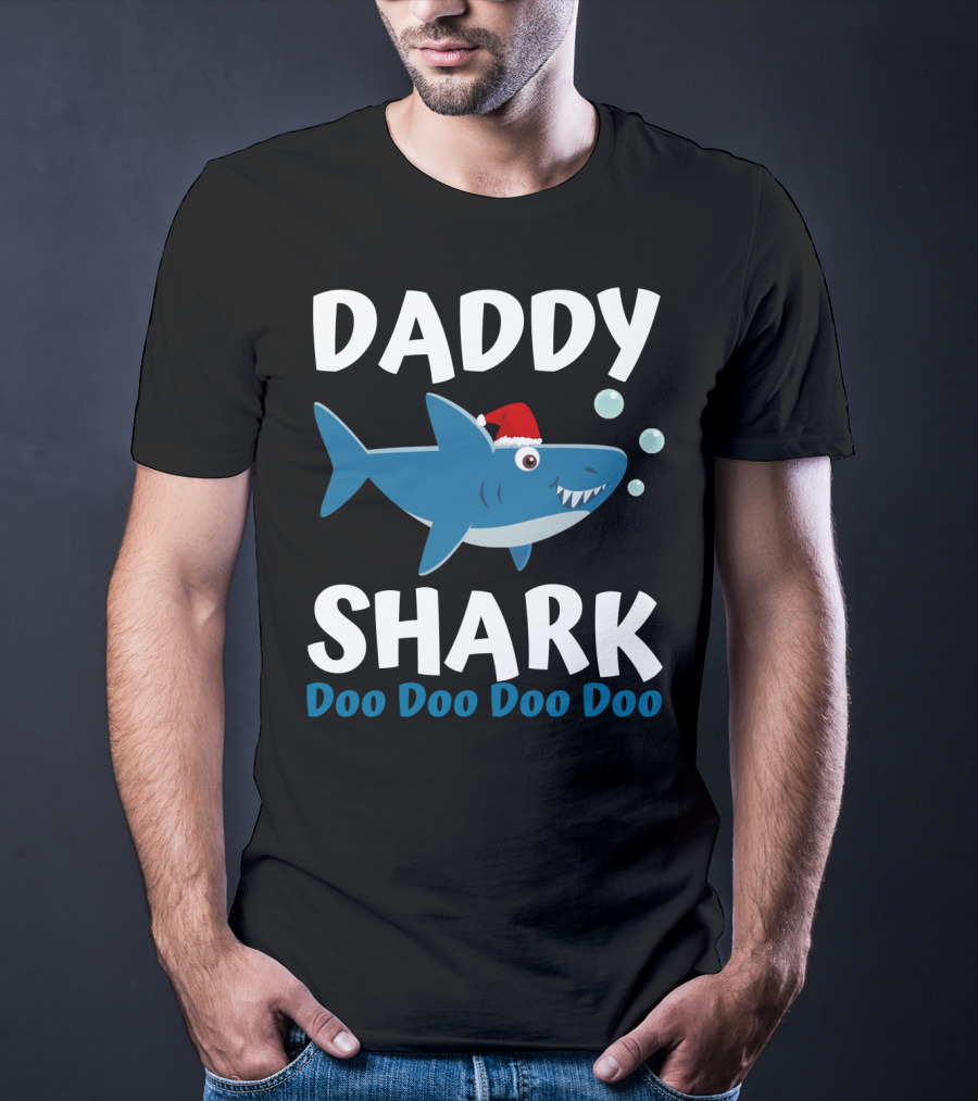 Daddy Shark Doo Doo Doo Doo Christmas Family Shark T-Shirt