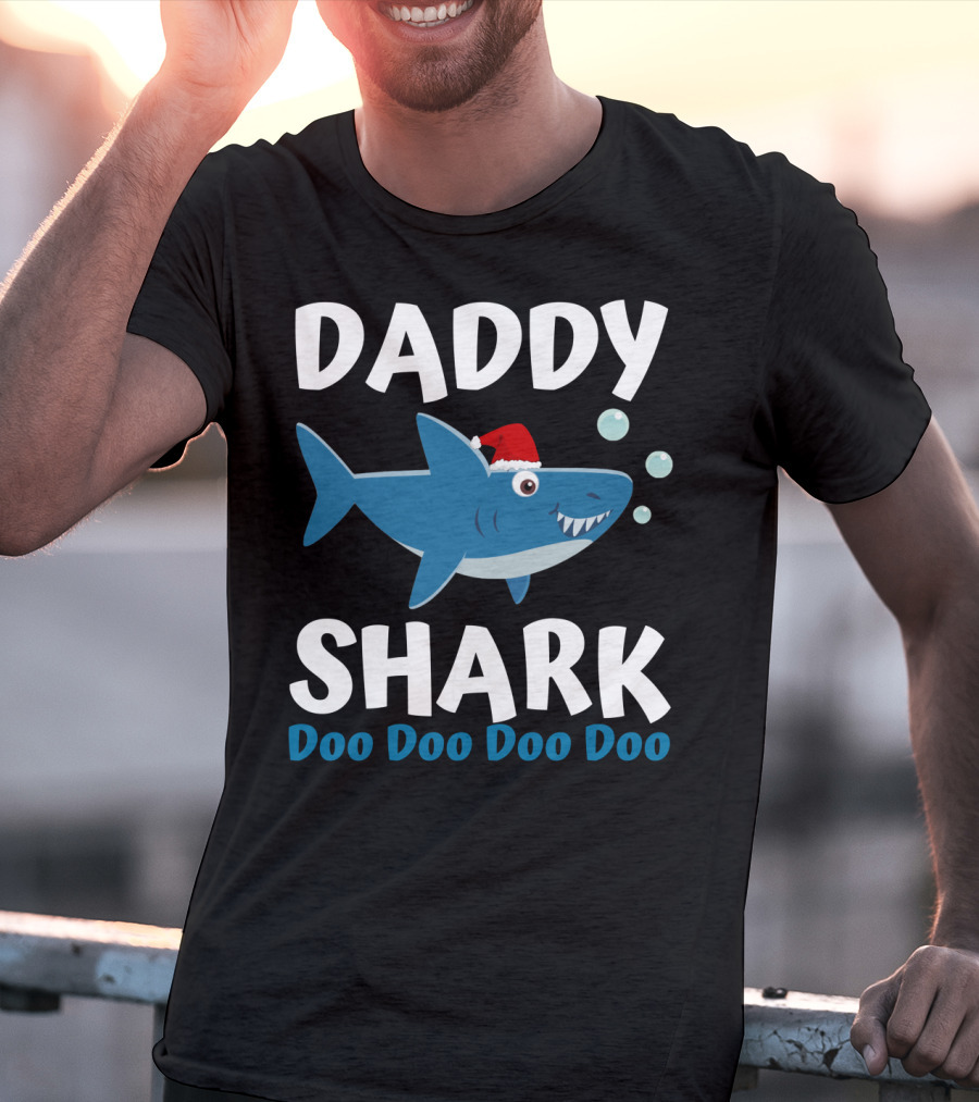 Daddy Shark Doo Doo Doo Doo Christmas Family Shark T-Shirt