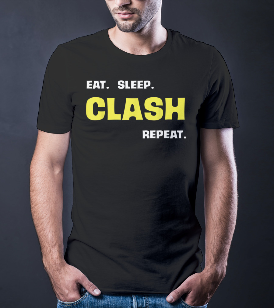 Eat Sleep Clash Repeat Retro Gaming Motif T-Shirt