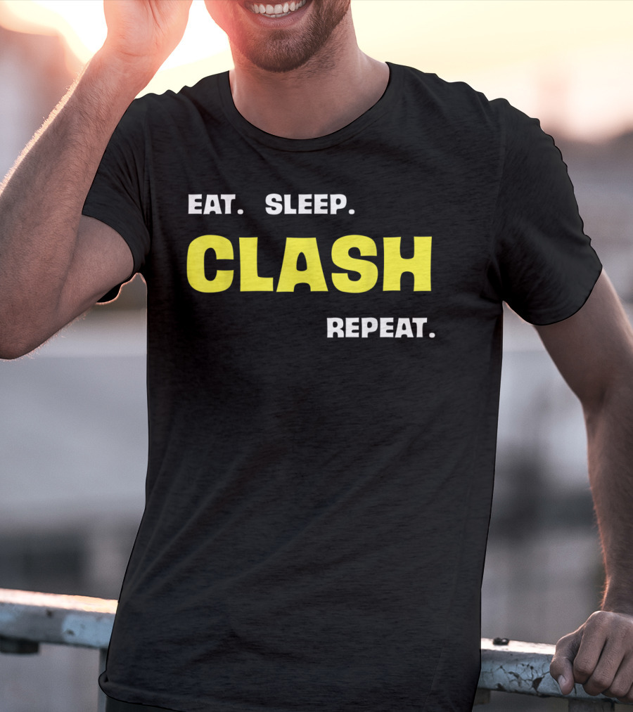 Eat Sleep Clash Repeat Retro Gaming Motif T-Shirt
