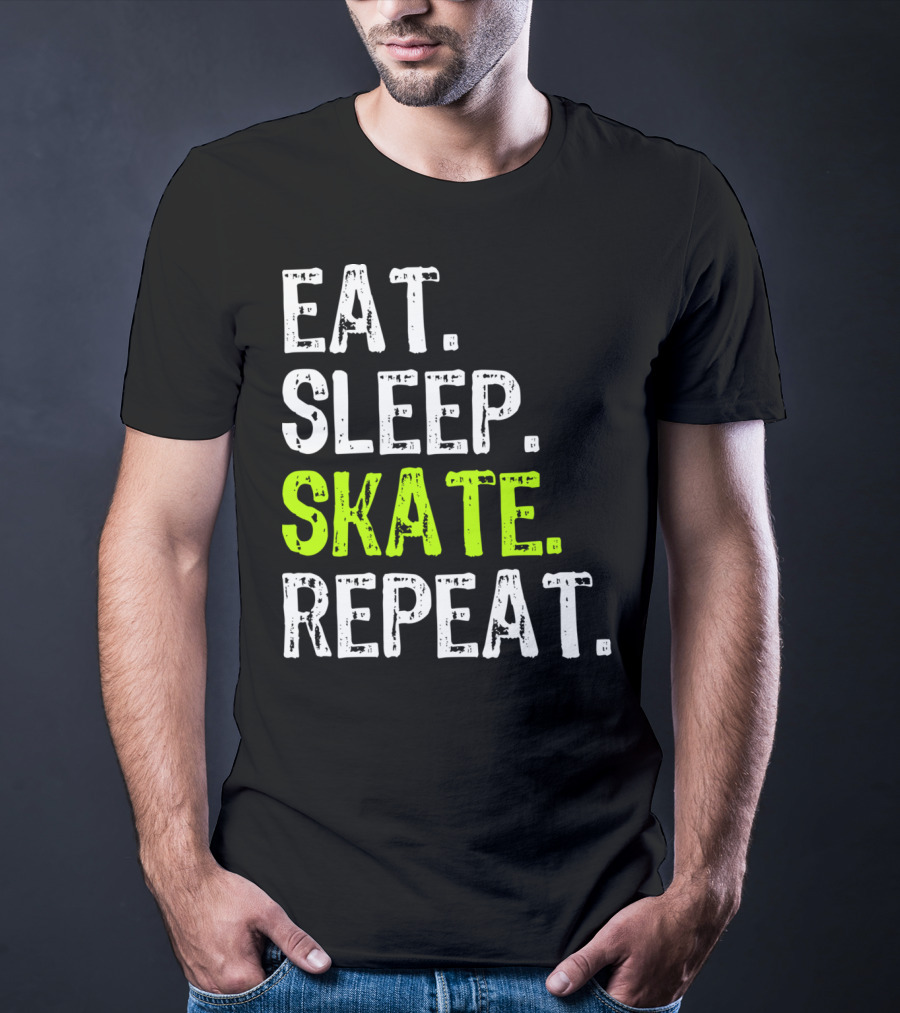 Eat Sleep Skate Repeat Skater Lifestyle Routine T-Shirt