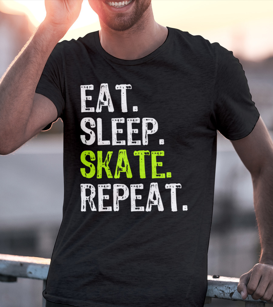 Eat Sleep Skate Repeat Skater Lifestyle Routine T-Shirt