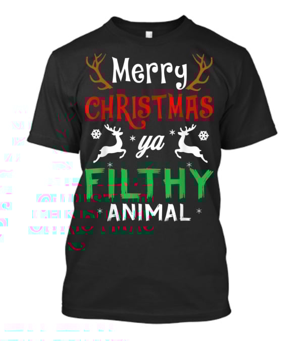 Merry Christmas Ya Filthy Animal Funny Alone At Home Movies T-Shirt