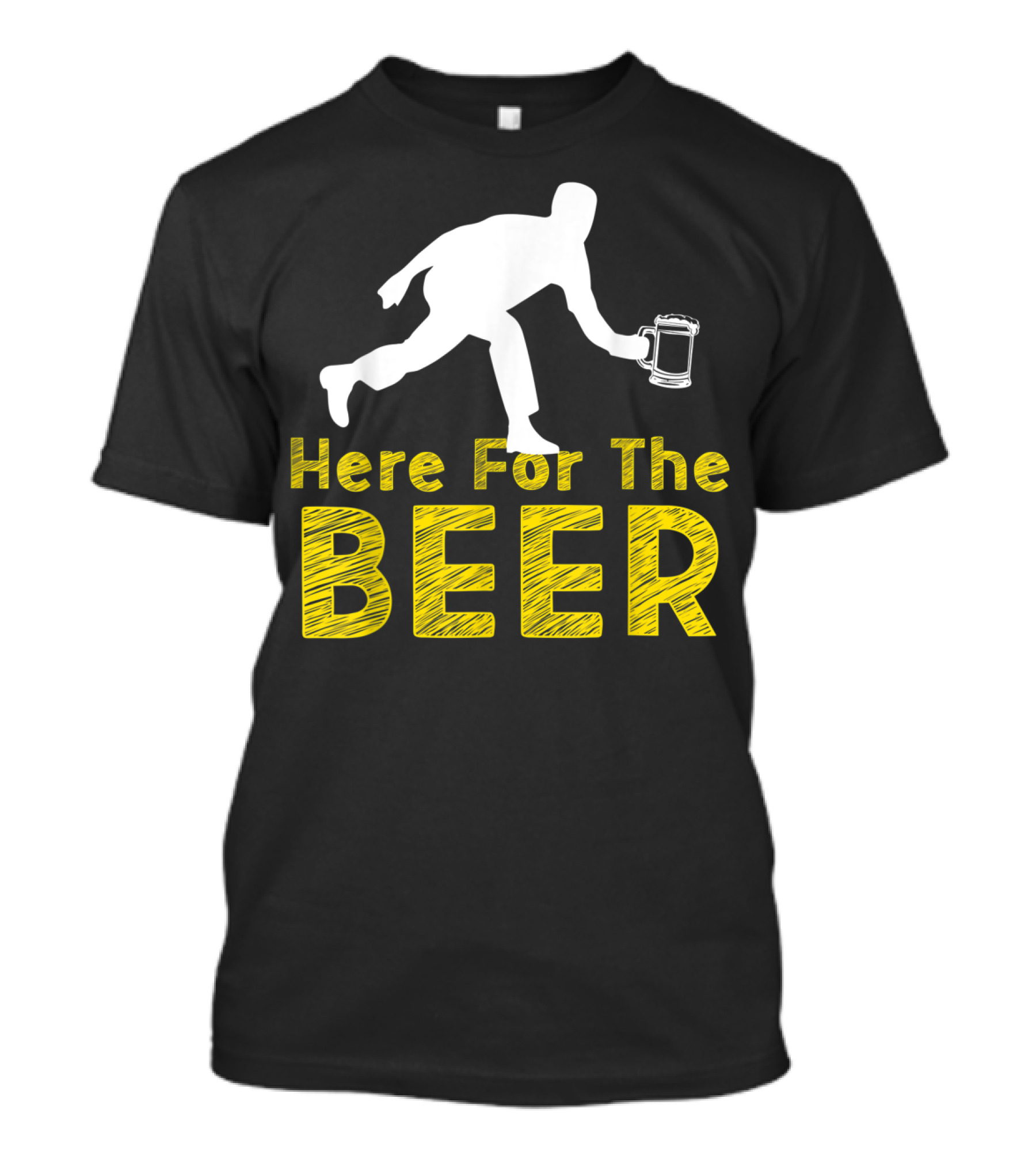 Funny Bowling Hobby Here For The Beer Drinking T-Shirt