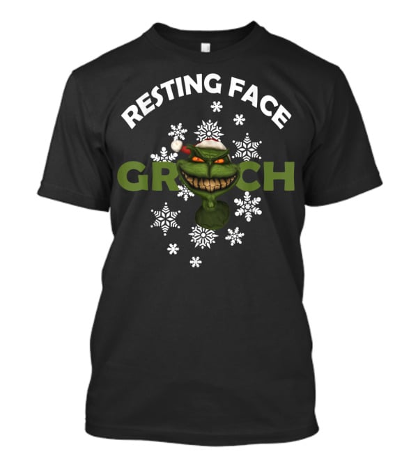Resting Face Grinch Snowflake Humor T-Shirt