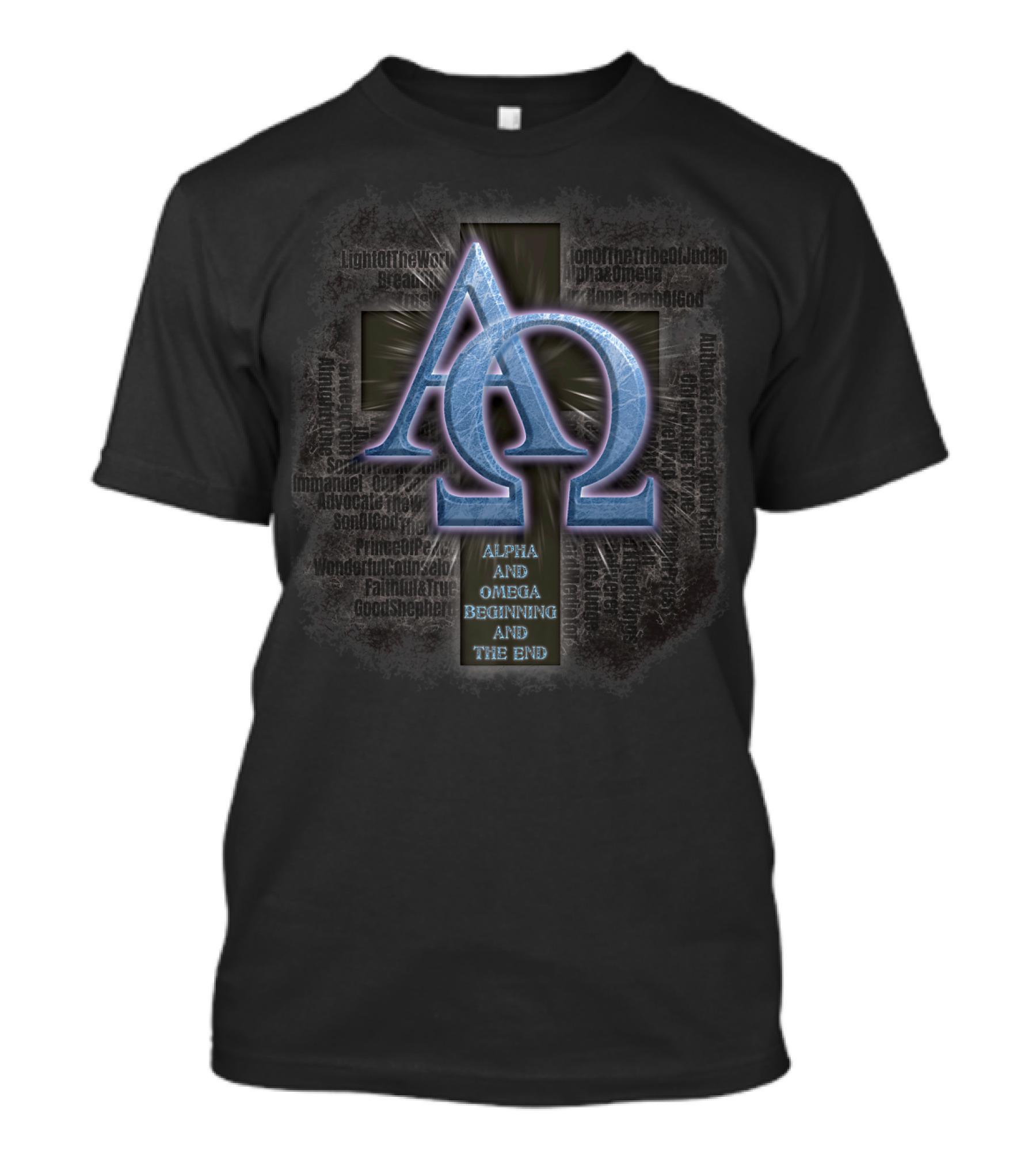 Alpha Omega Beginning And The End Jesus Cross Christian Symbols T-Shirt