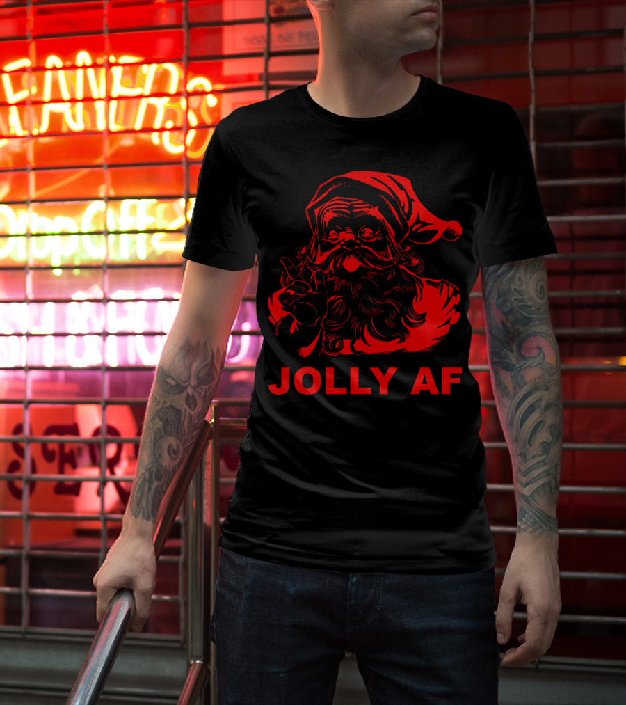 Jolly AF Funny Christmas Santa T-Shirt
