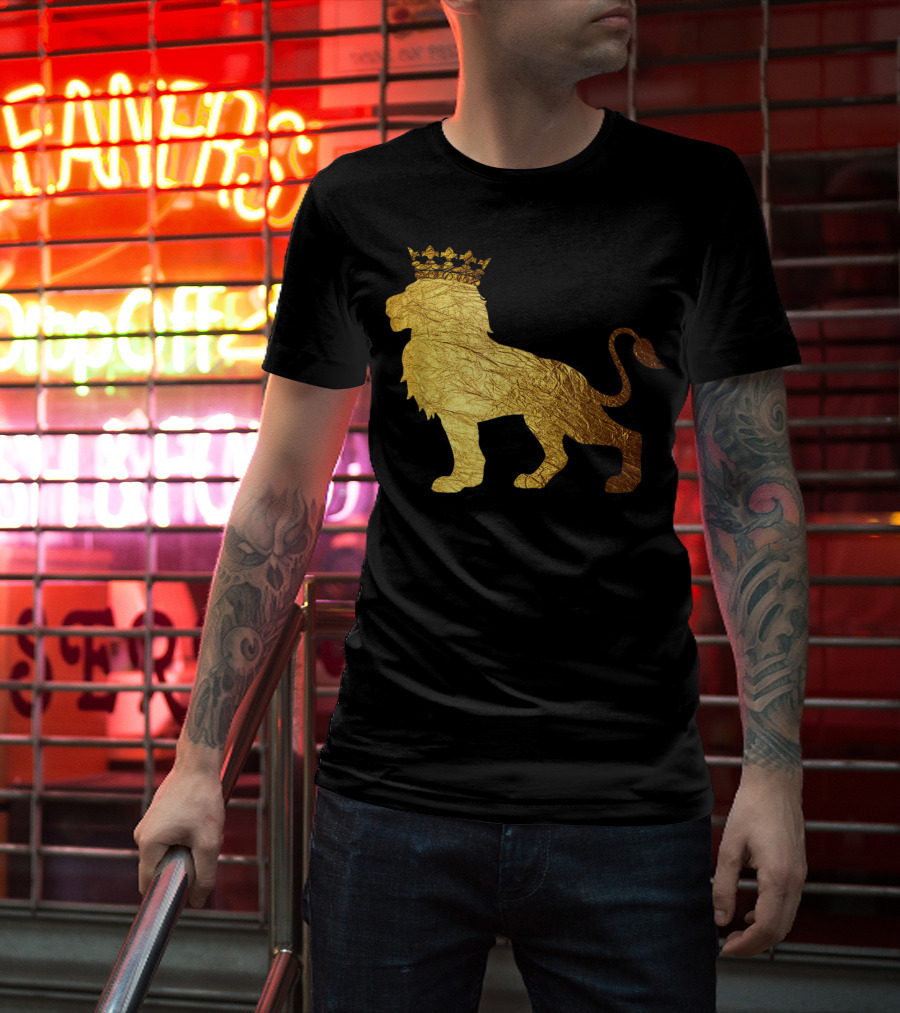 King Of The Jungle Lion With Golden Crown T-Shirt