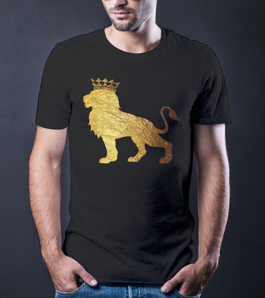 King Of The Jungle Lion With Golden Crown T-Shirt