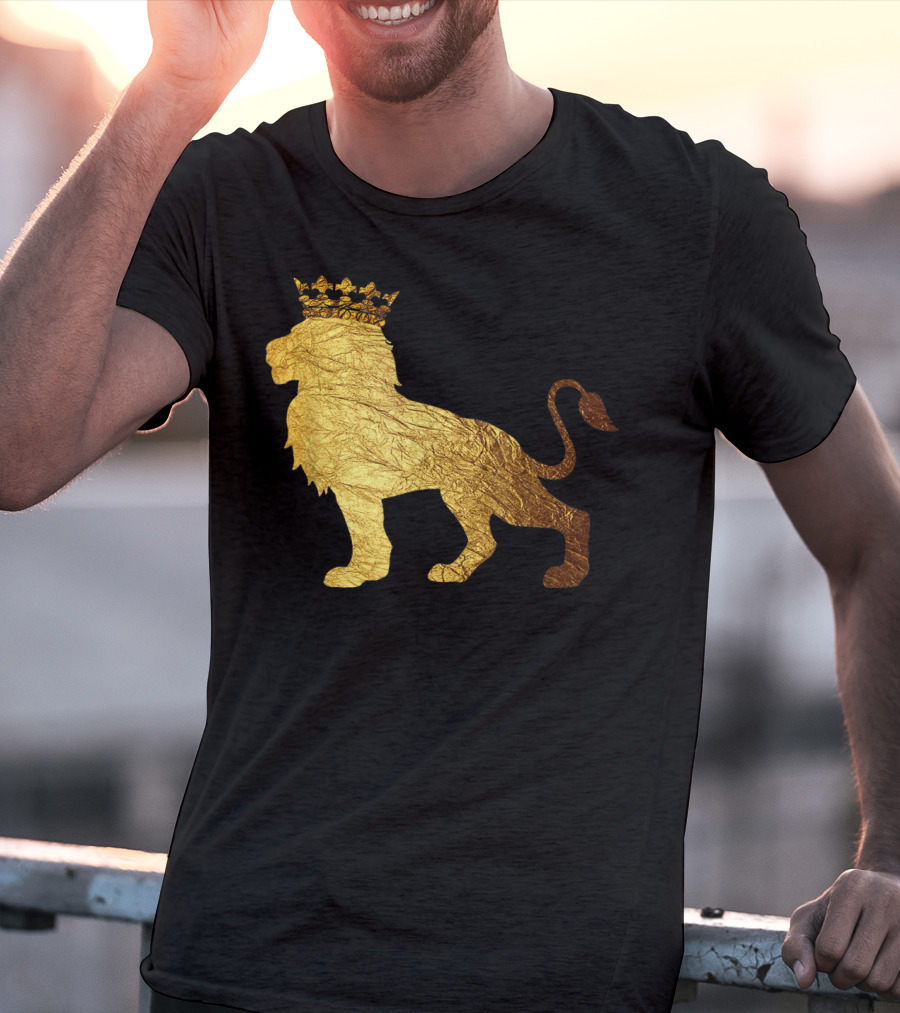King Of The Jungle Lion With Golden Crown T-Shirt