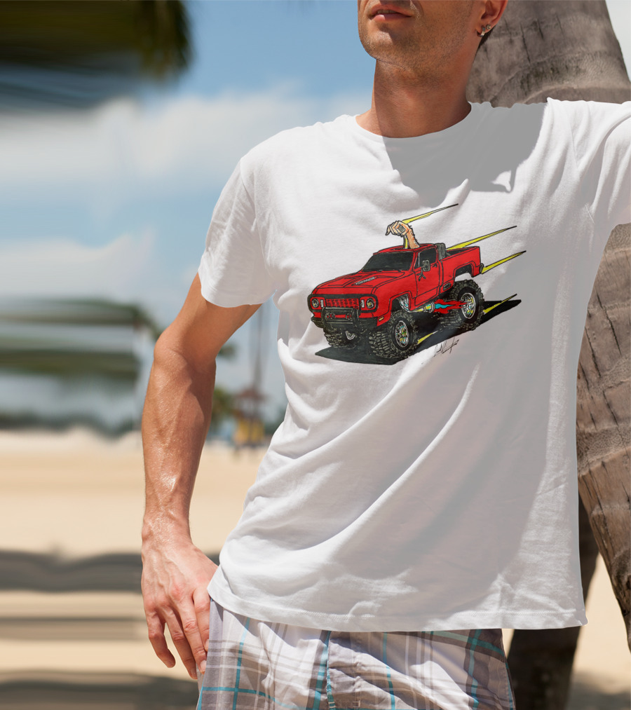 Kurt's Old Truck Red Off-Road Adventure With Arm Out The Window T-Shirt