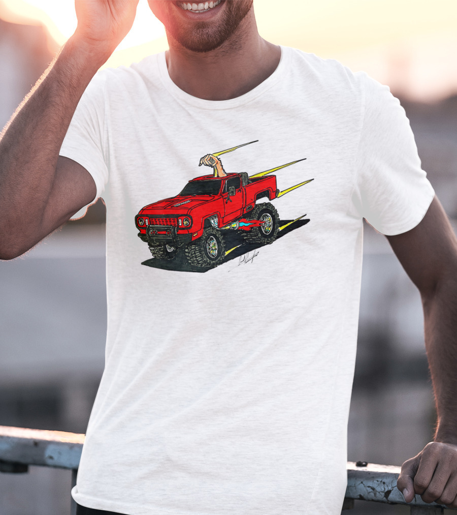 Kurt's Old Truck Red Off-Road Adventure With Arm Out The Window T-Shirt