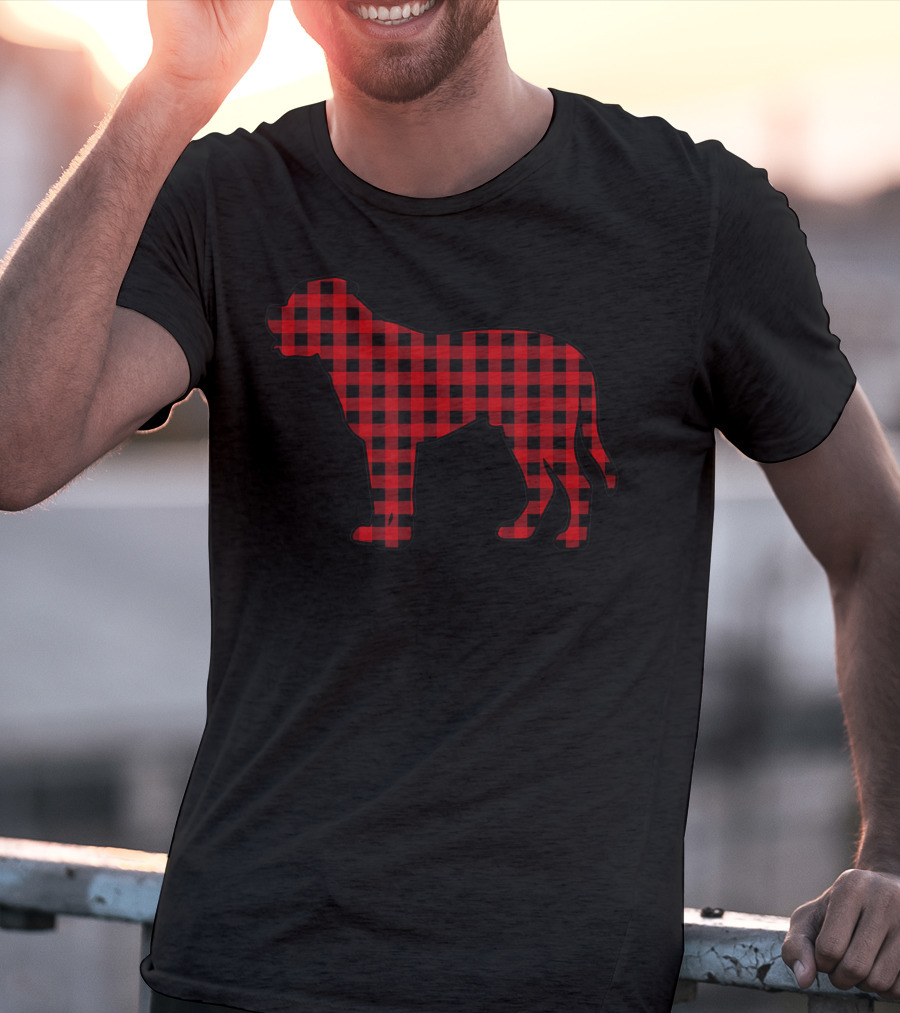 Mastiff Red Plaid Buffalo Christmas Dog T-Shirt