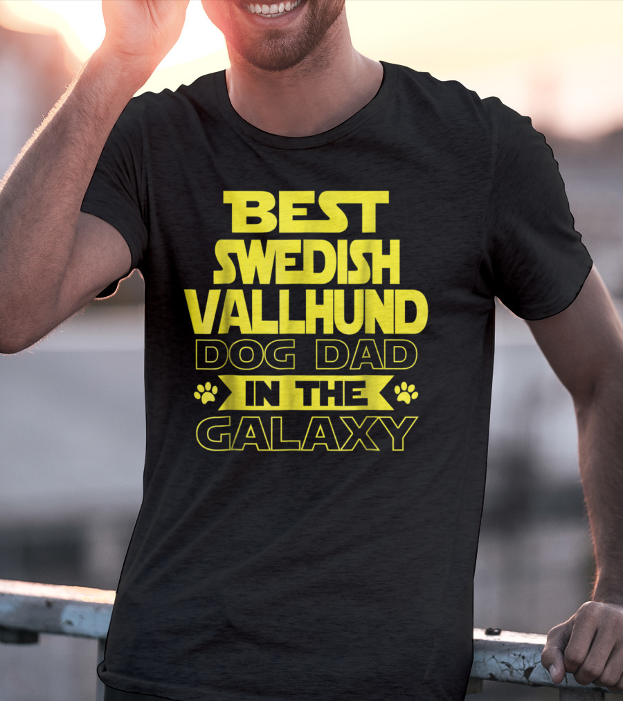 Best Swedish Vallhund Dog Dad In The Galaxy T-Shirt