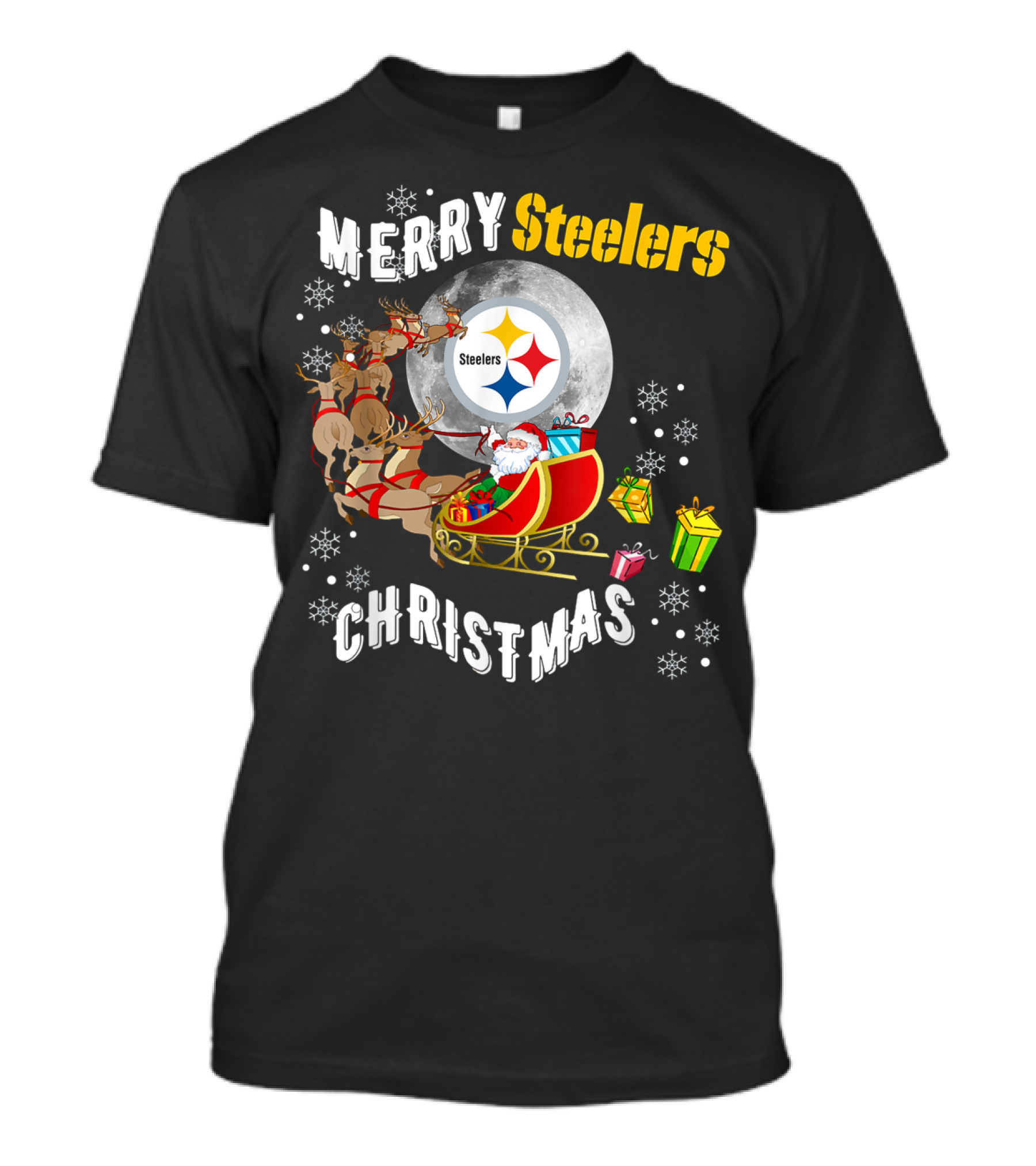 Merry Steelers Christmas Football Pittsburghsler Fan T-Shirt