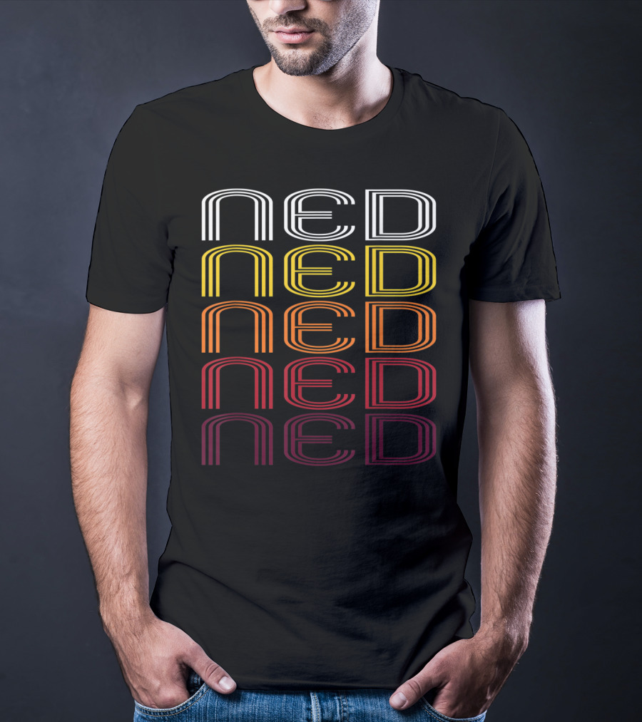 Ned Multicolor Gradient Wordmark T-Shirt