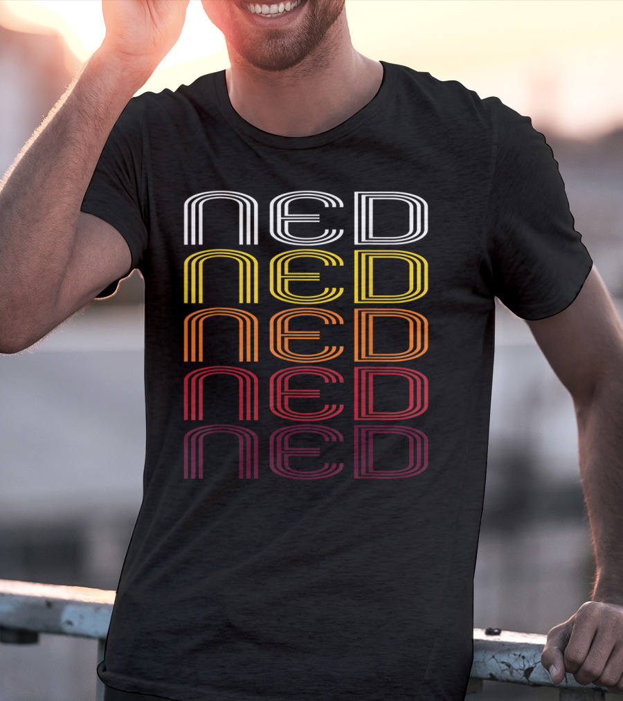 Ned Multicolor Gradient Wordmark T-Shirt