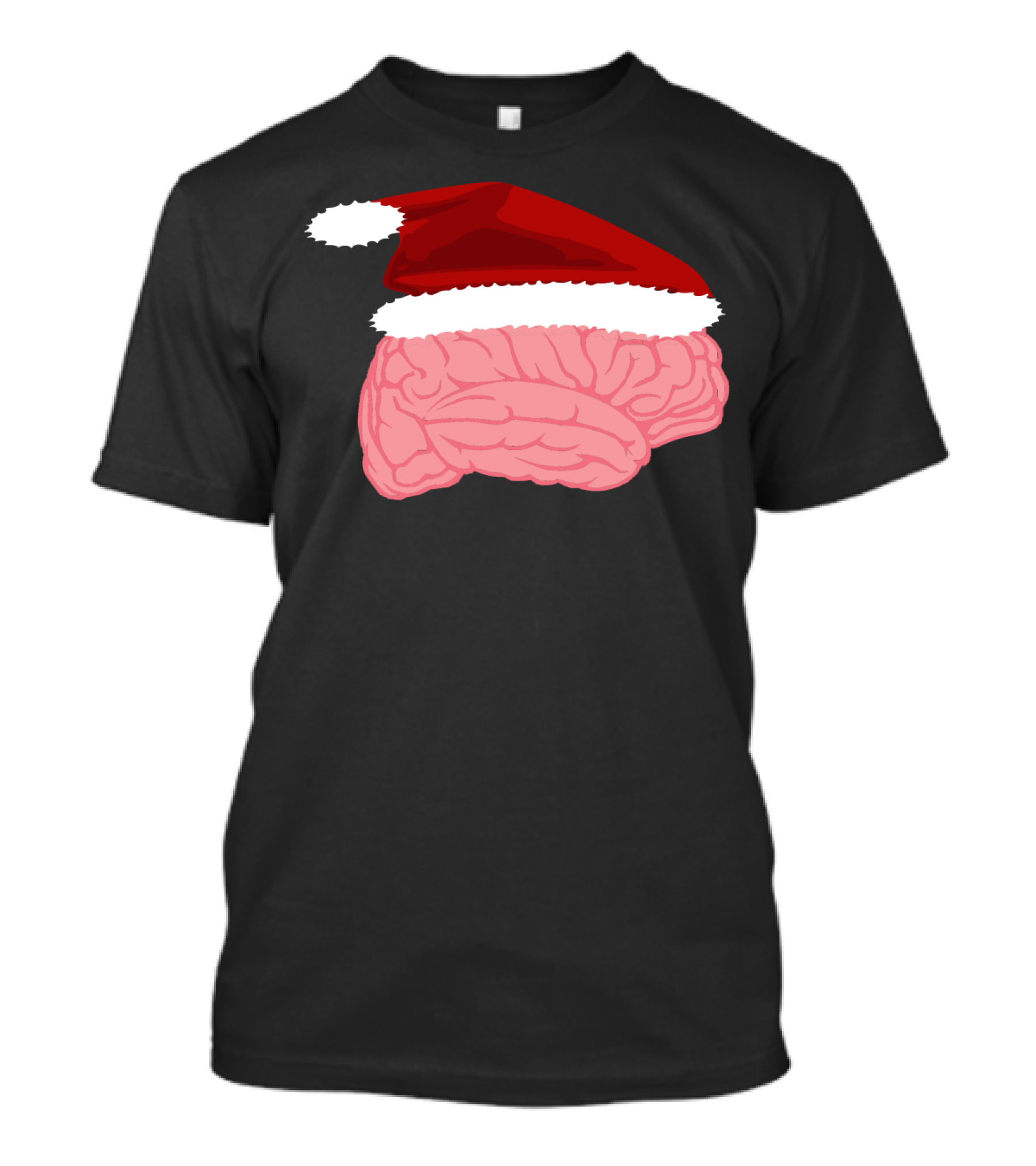 Neurologist Christmas Brain Surgeon Holiday Santa Hat Brain T-Shirt