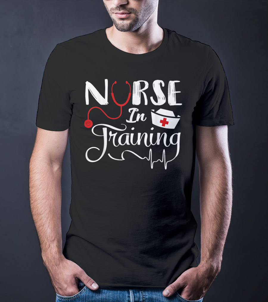 Nurse In Training Future Nurse Nursing Student Stethoscope Nurse Hat EKG T-Shirt