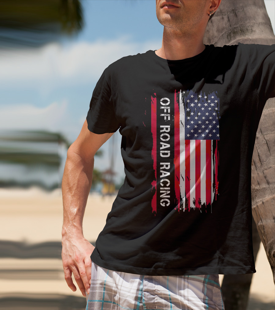 Off Road Racing American Flag T-Shirt