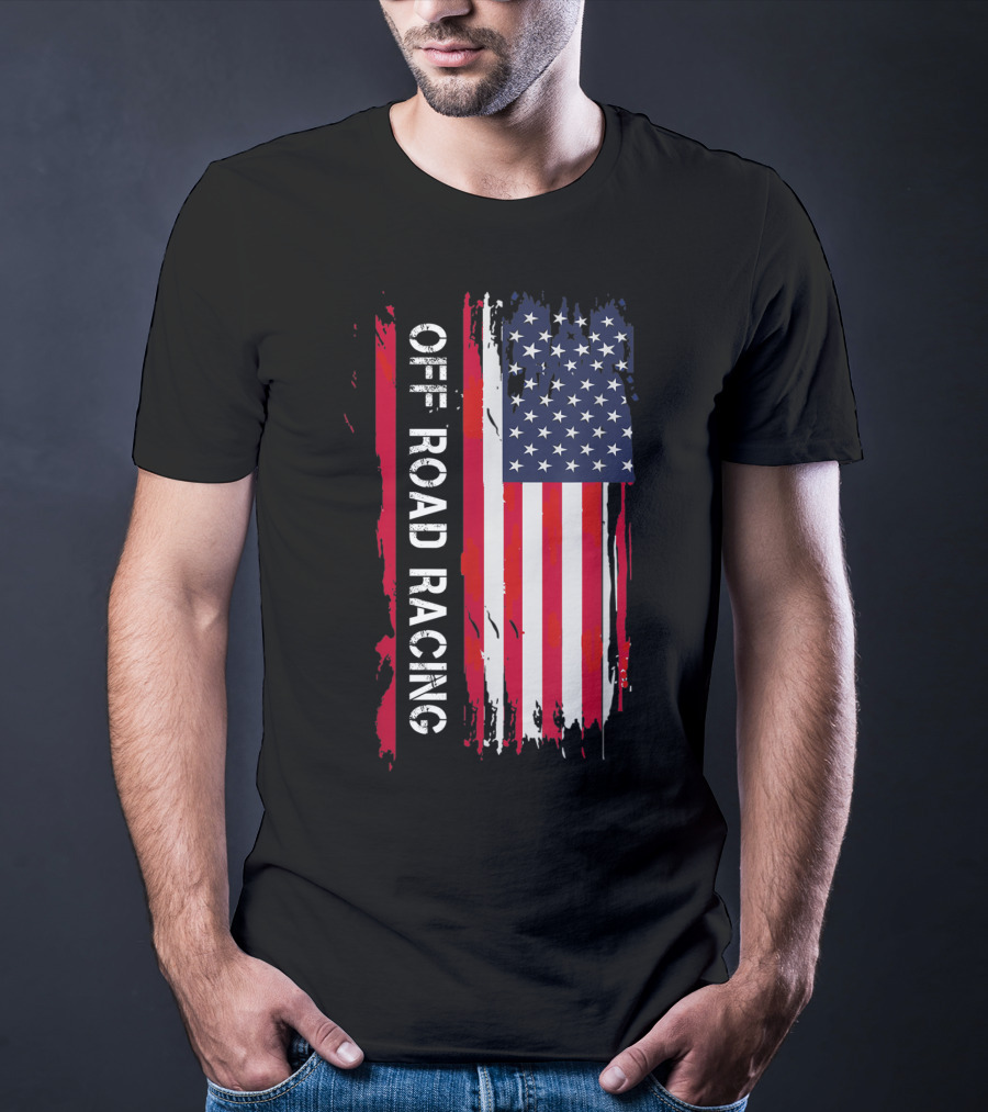 Off Road Racing American Flag T-Shirt