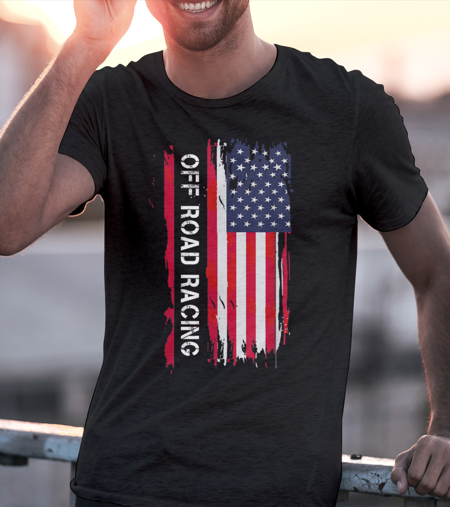 Off Road Racing American Flag T-Shirt