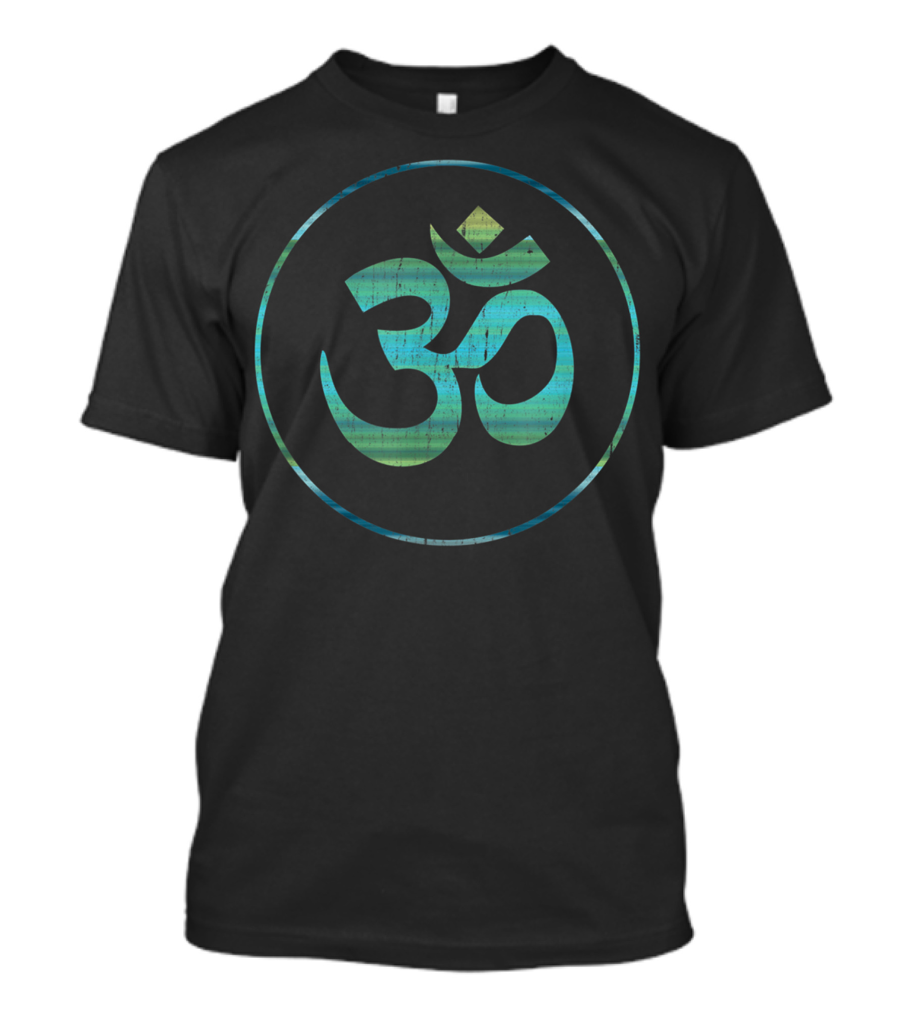 Om Symbol In Circular Blue Gradient For Yoga Meditation T-Shirt